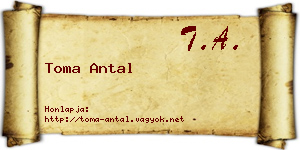 Toma Antal névjegykártya